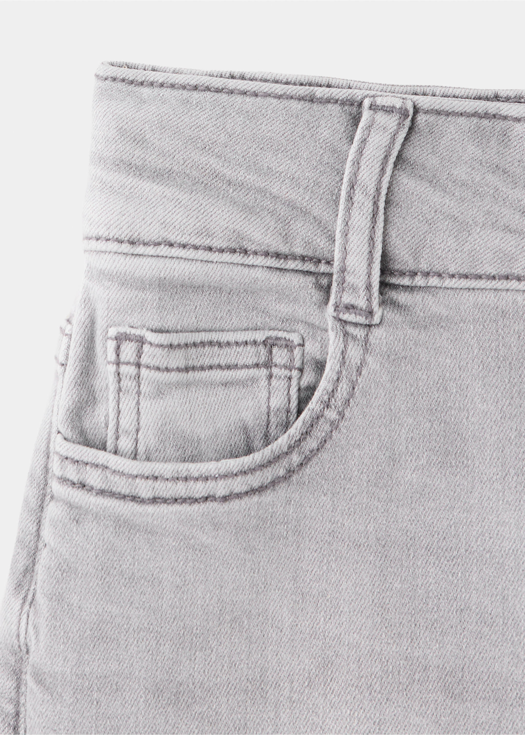Flared jeans with stitched seams - Details of the article 0, Denim Grey. Ref: 37074446-00.
