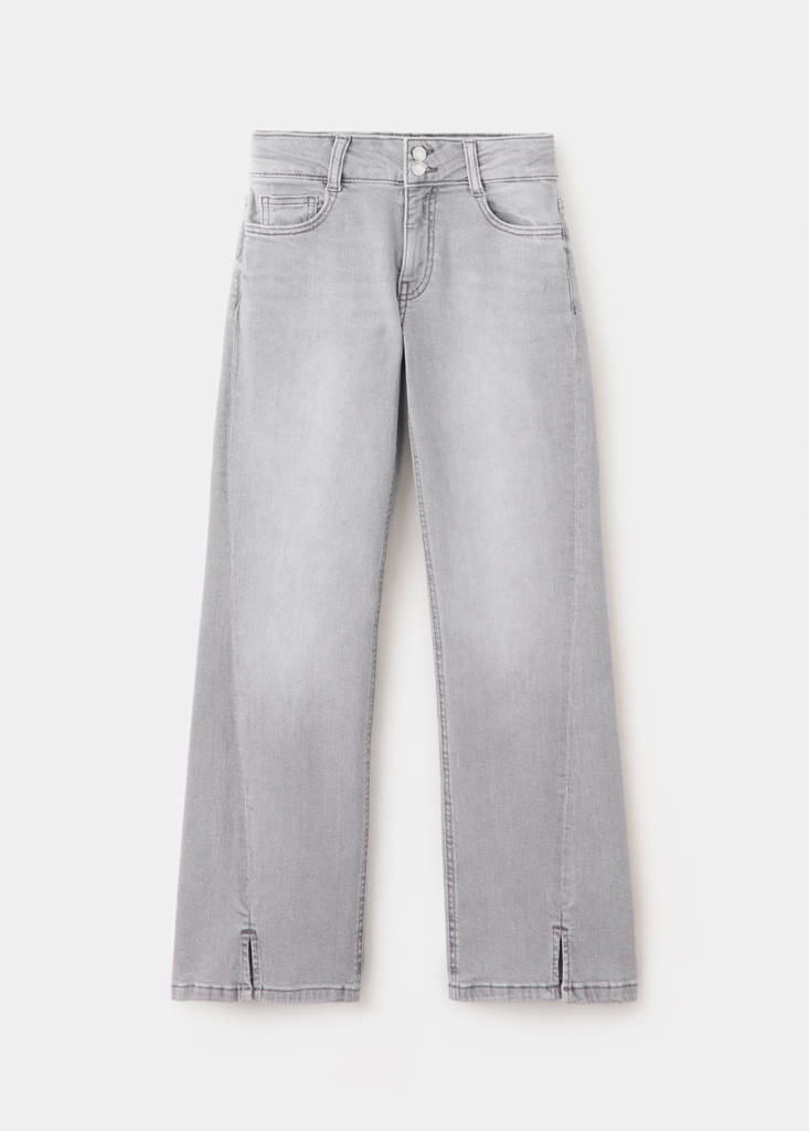 Flared jeans with stitched seams — Denim Grey