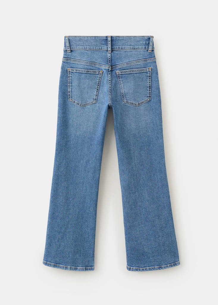 Flared jeans with stitched seams — Medium Blue
