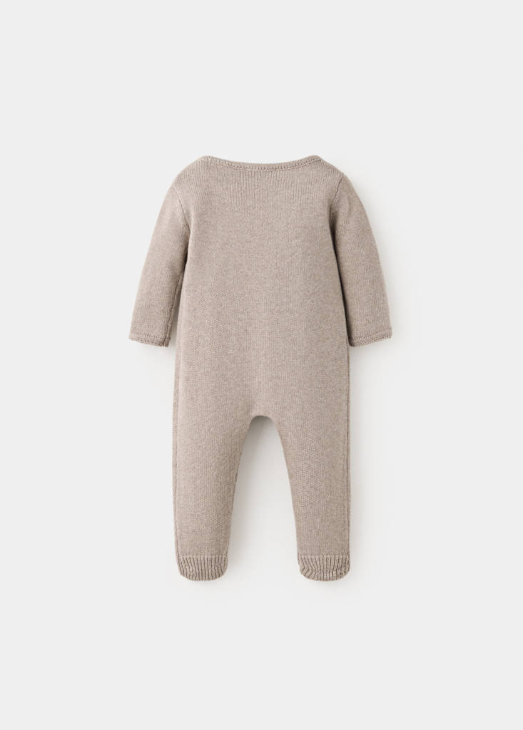 Jumpsuit with cross-over stitch — Medium Brown