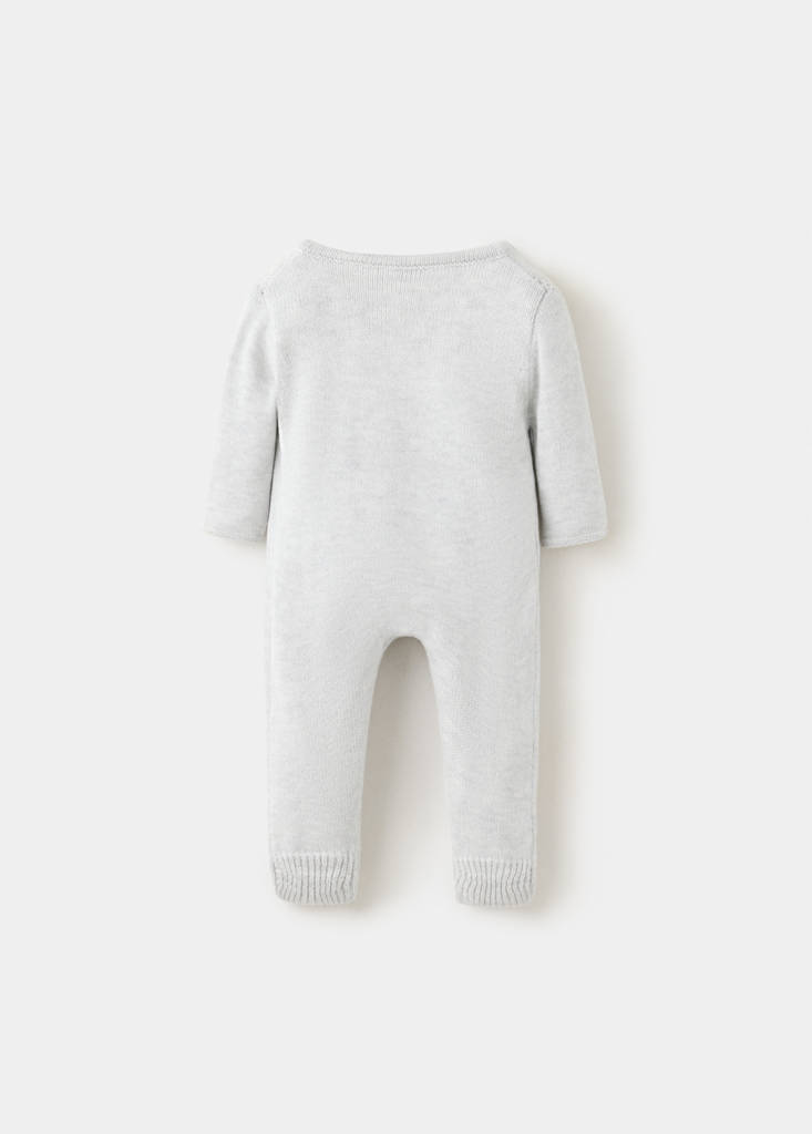 Jumpsuit with cross-over stitch — Light Heather Grey