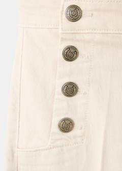 Wide-leg jeans with side buttons — Sand 7
