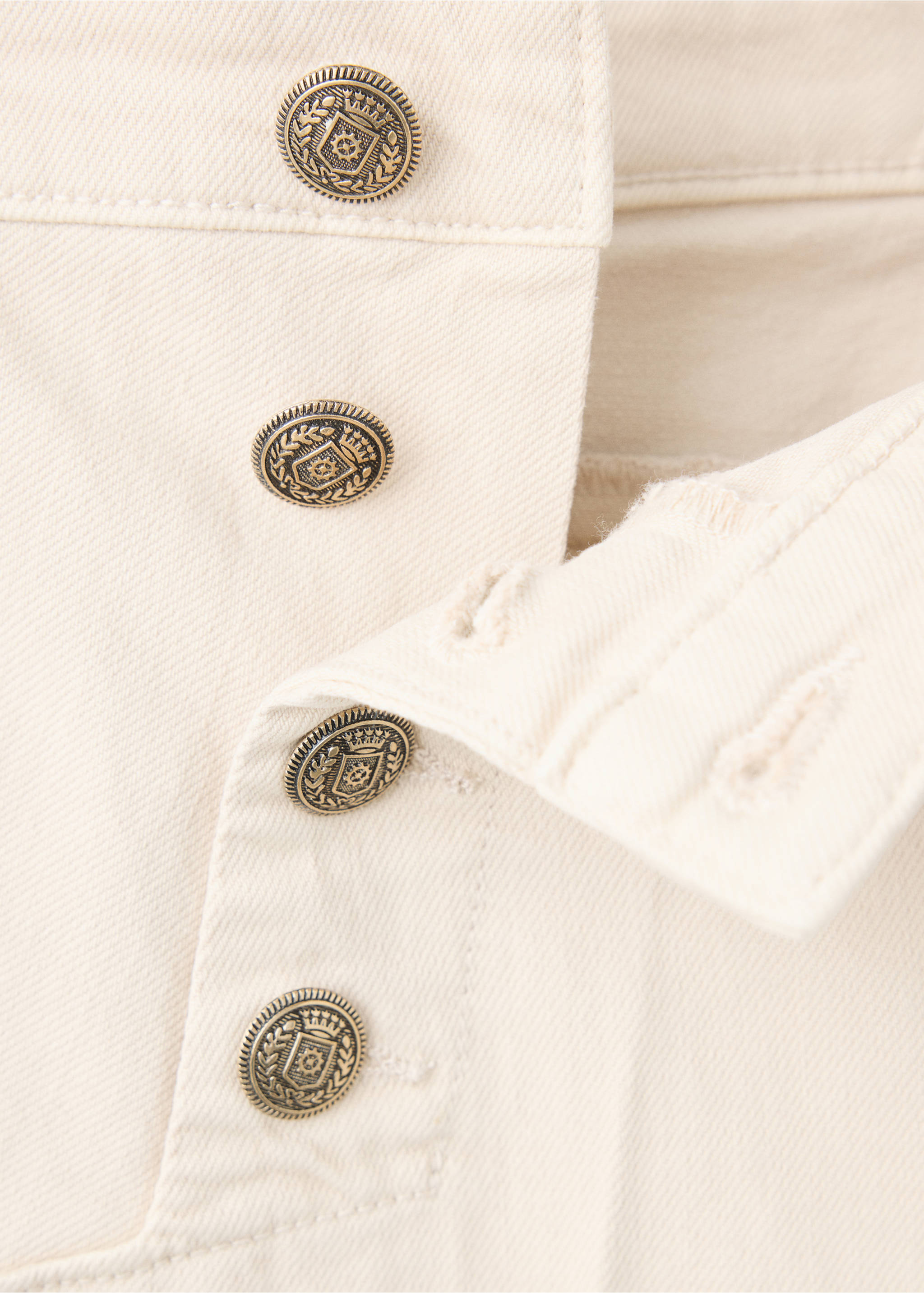 Wide-leg jeans with side buttons - Details of the article 0, Sand. Ref: 37074460-00.