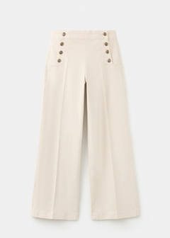 Wide-leg jeans with side buttons — Sand 6