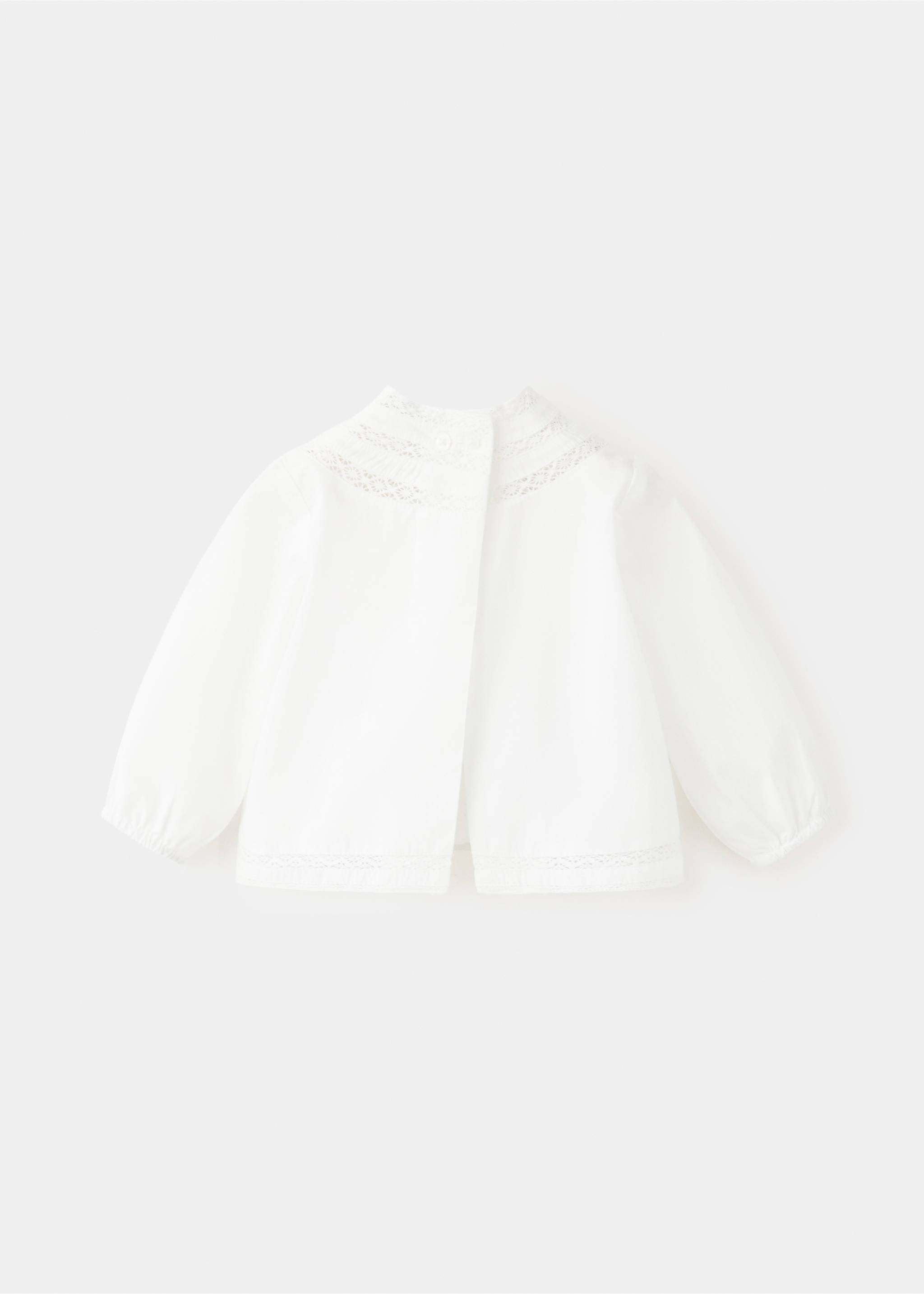 Cotton blouse with embroidered details - Reverse of the article, Off White. Ref: 37074461-00.