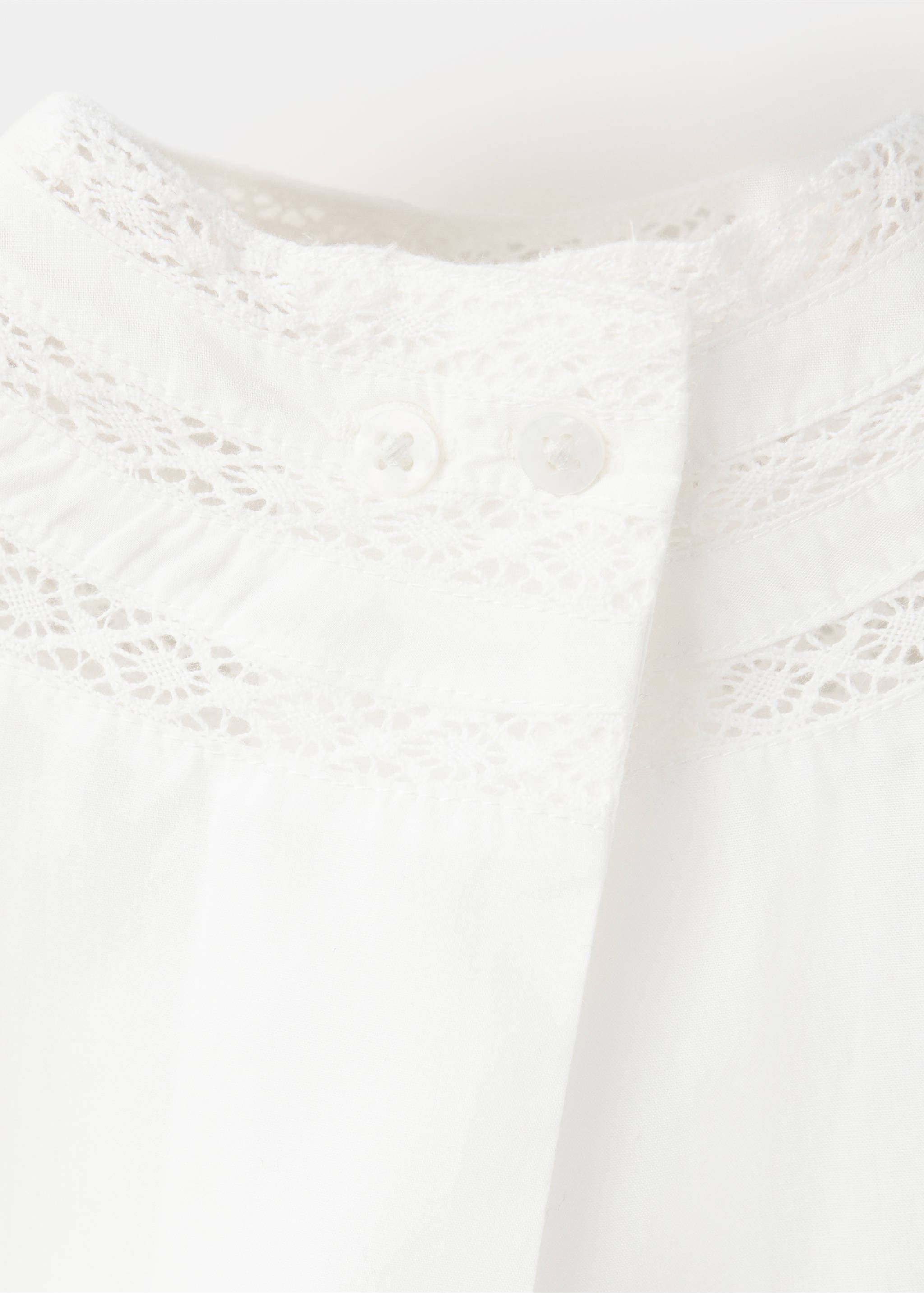 Cotton blouse with embroidered details - Details of the article 0, Off White. Ref: 37074461-00.