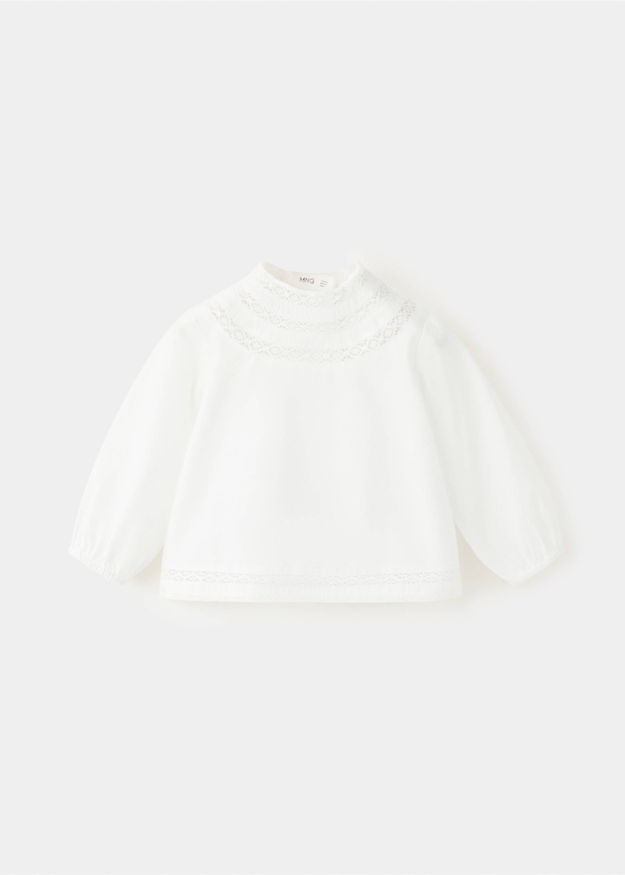 Cotton blouse with embroidered details - Article without model, Off White. Ref: 37074461-00.