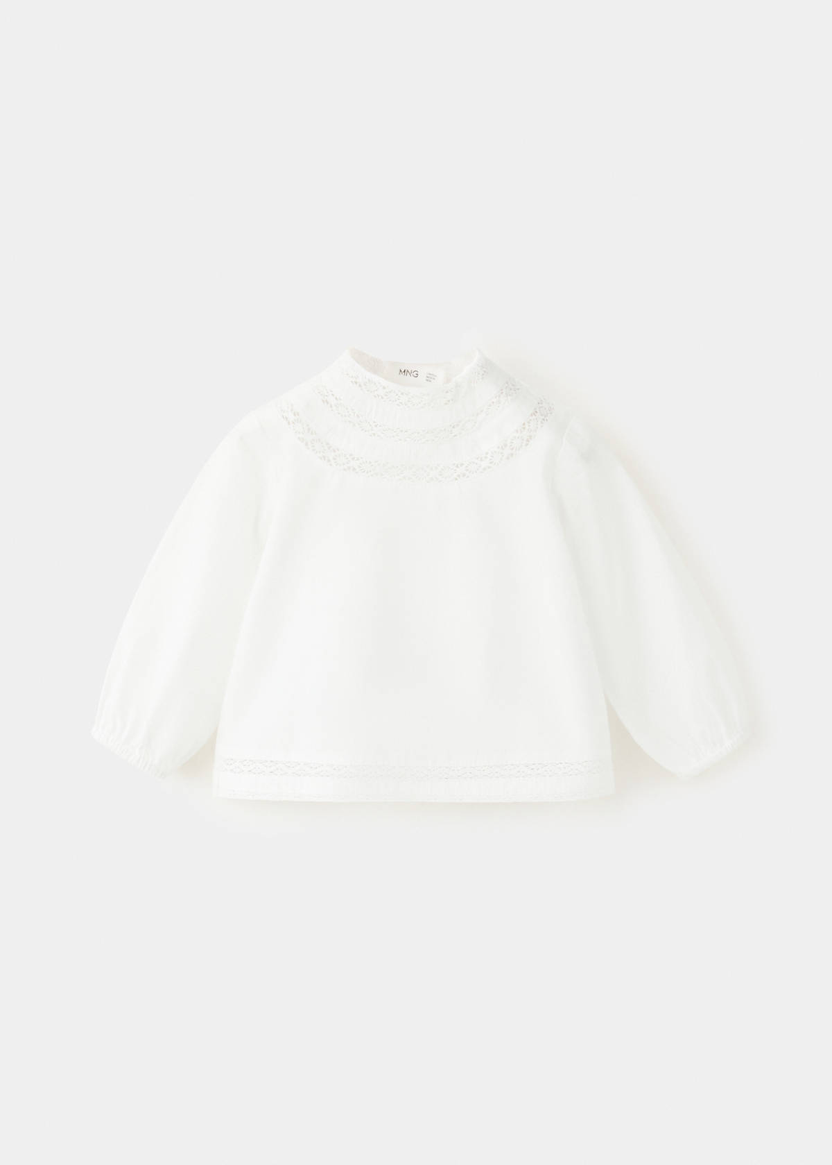 Cotton blouse with embroidered details — Off White