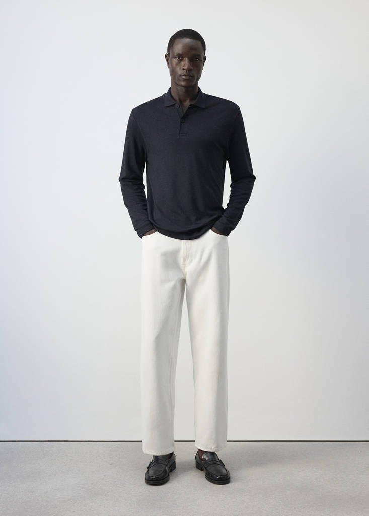 Koszulka polo z 100% bawełny regular fit granatowy - Mężczyzna - XS - MANGO MAN