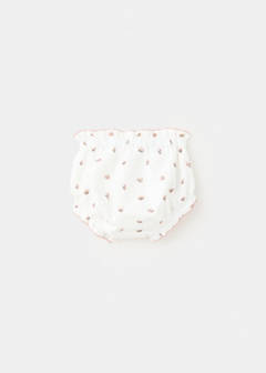 Cotton plumeti floral baby romper — Off White 3