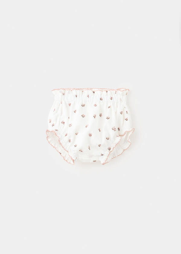 Cotton plumeti floral baby romper — Off White