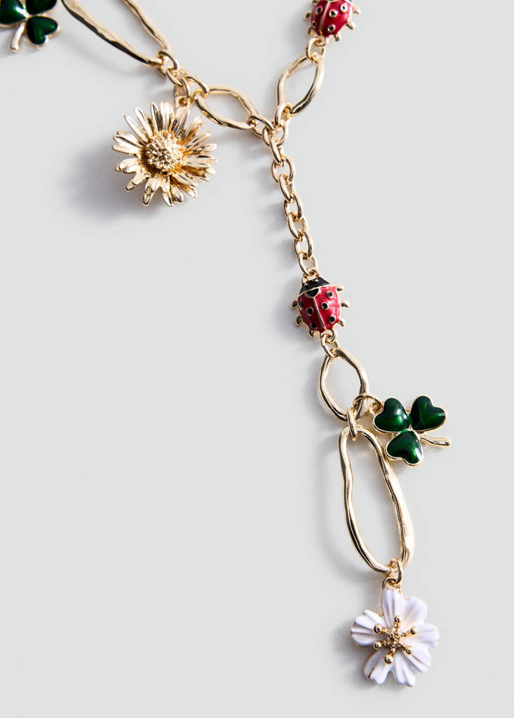 Flower beads necklace — Gold