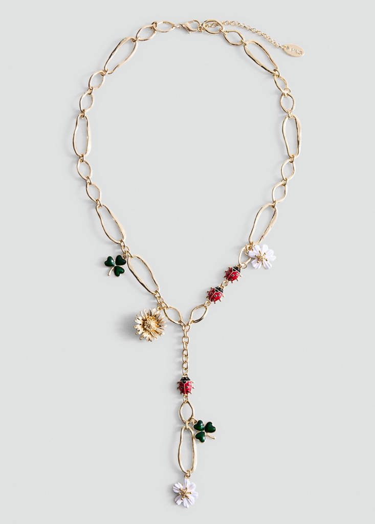 Flower beads necklace — Gold