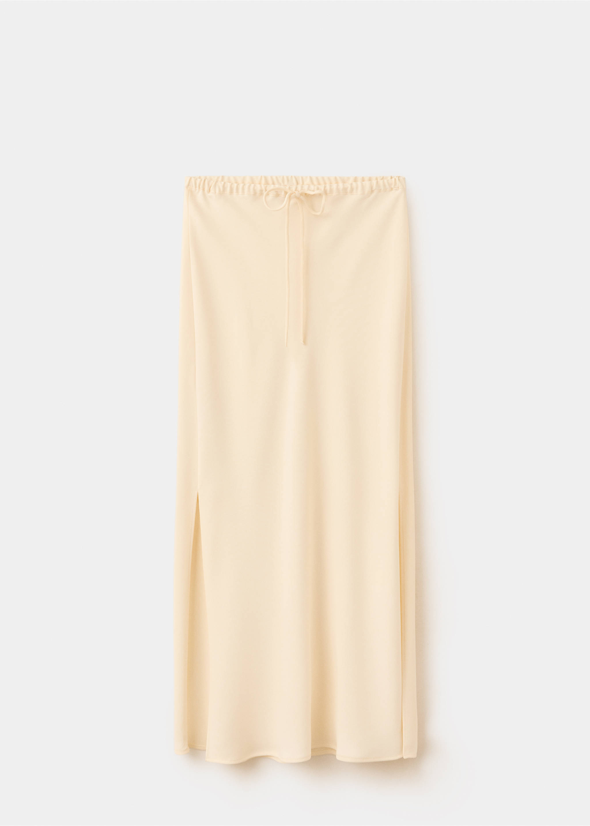 Elastic-waist skirt with slits - Article without model, Ecru. Ref: 37074468-00.