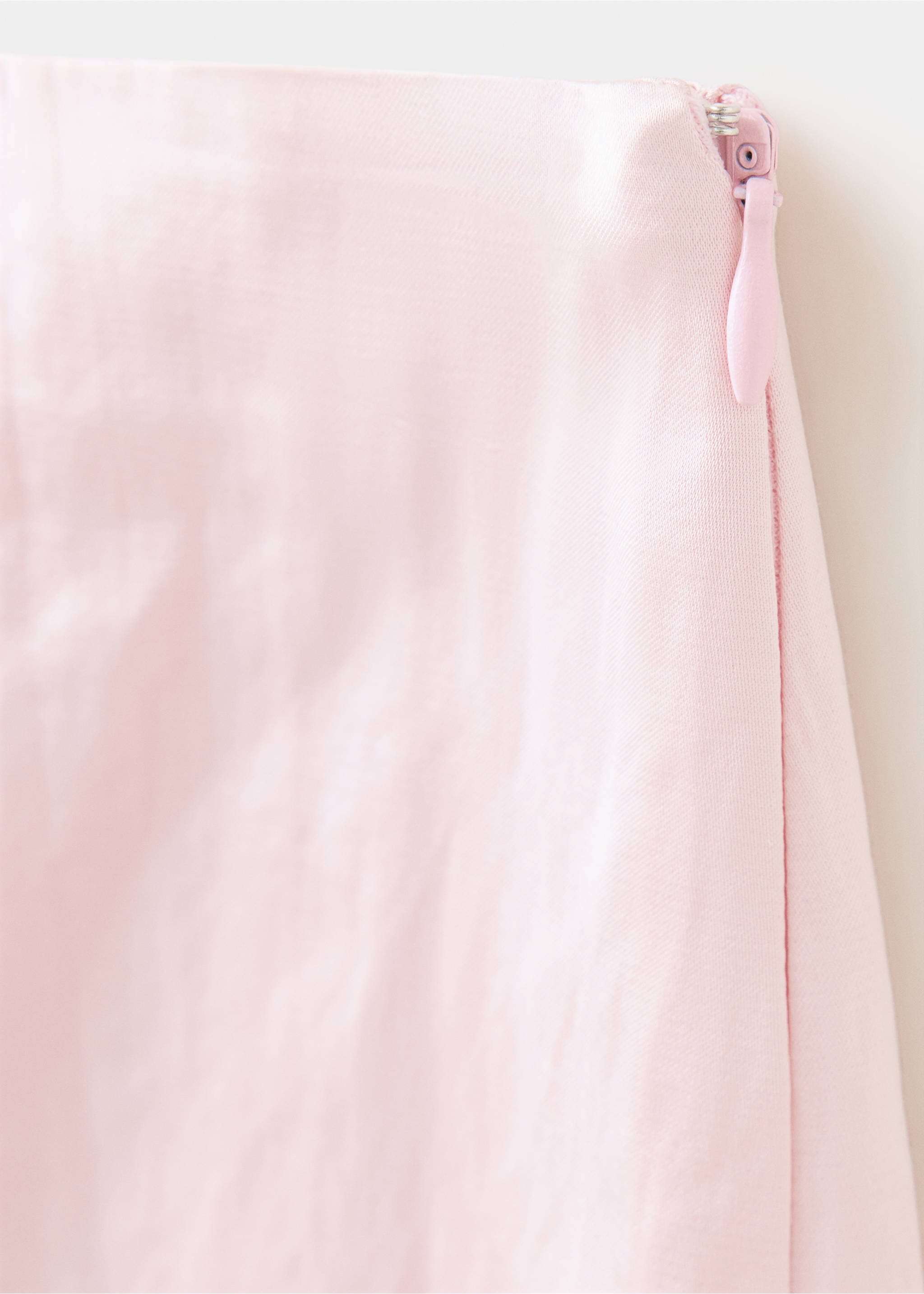 Midi satin skirt - Details of the article 8, Pastel Pink. Ref: 37074469-00.