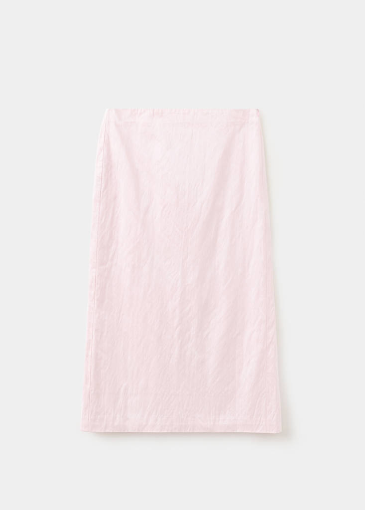 Midi satin skirt — Pastel Pink