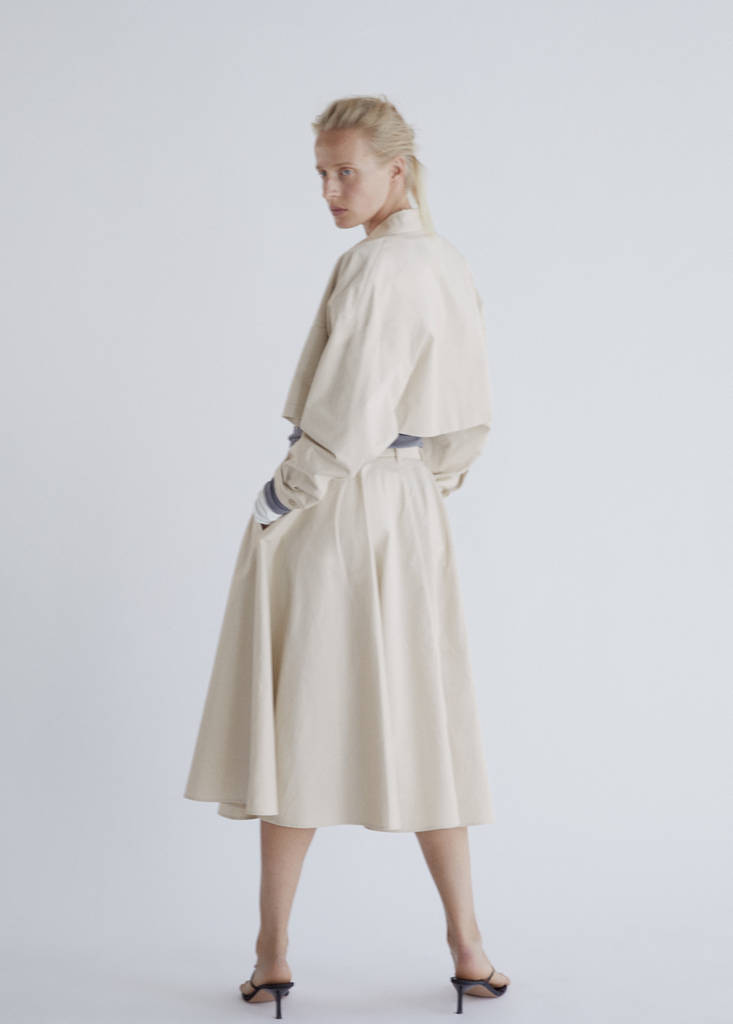 Flared midi-skirt — Ecru