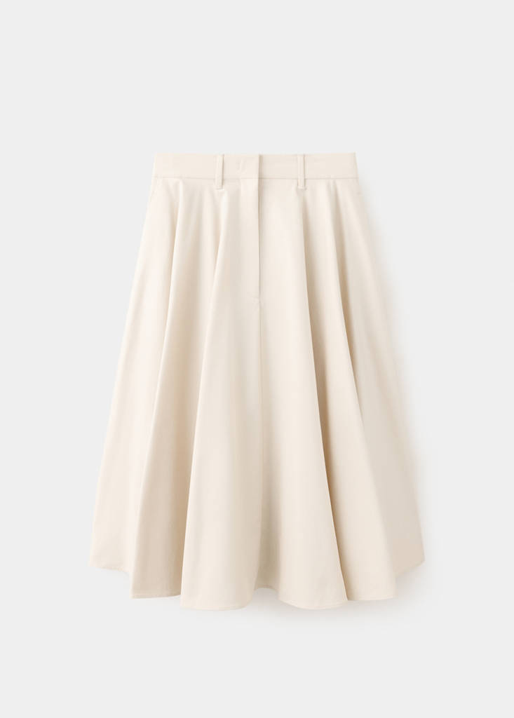 Flared midi-skirt — Ecru