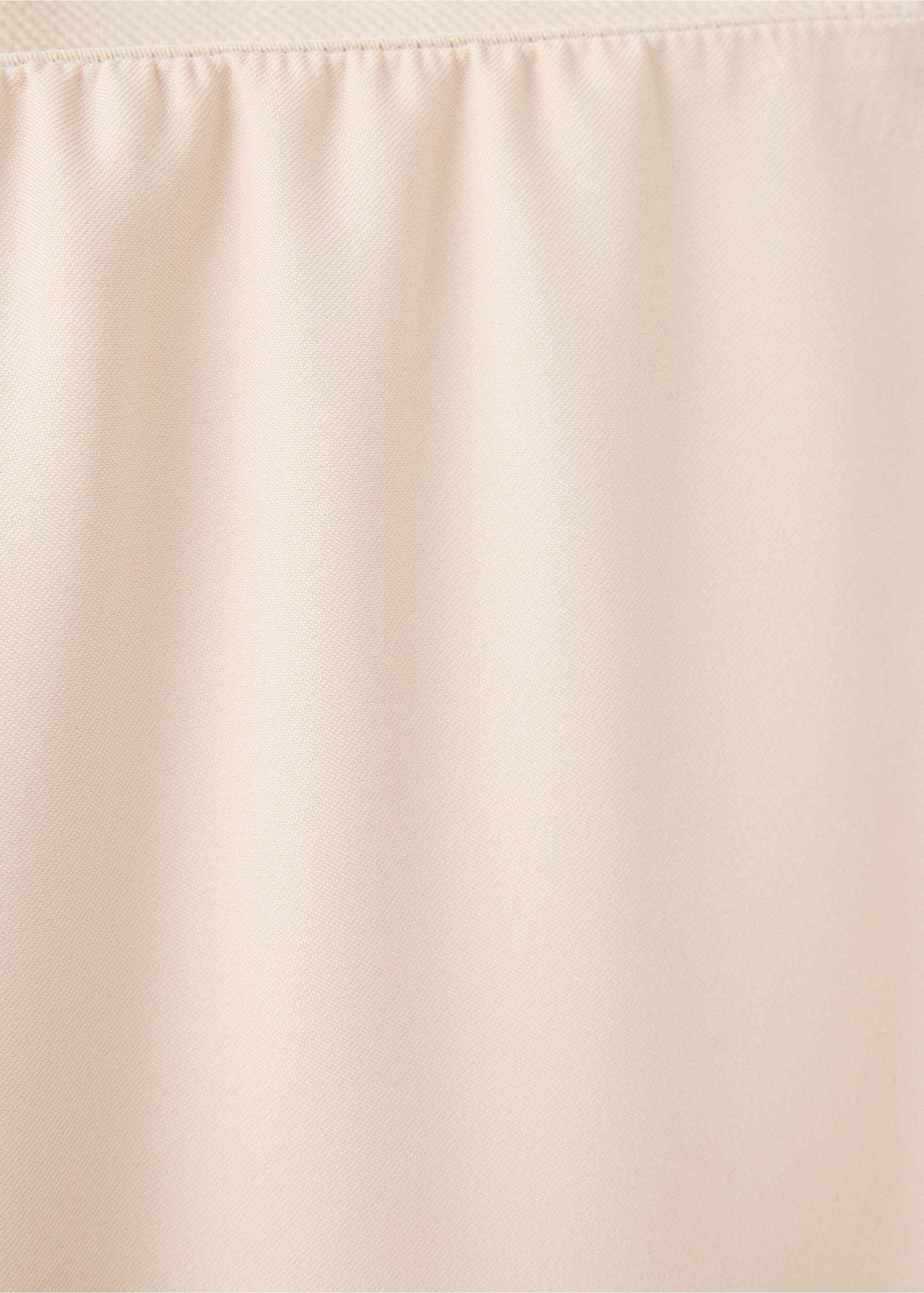 Satin straight-fit trousers - Details of the article 8, Ecru. Ref: 37074471-00.