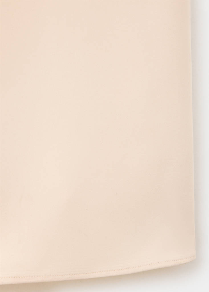 Satin straight-fit trousers — Ecru