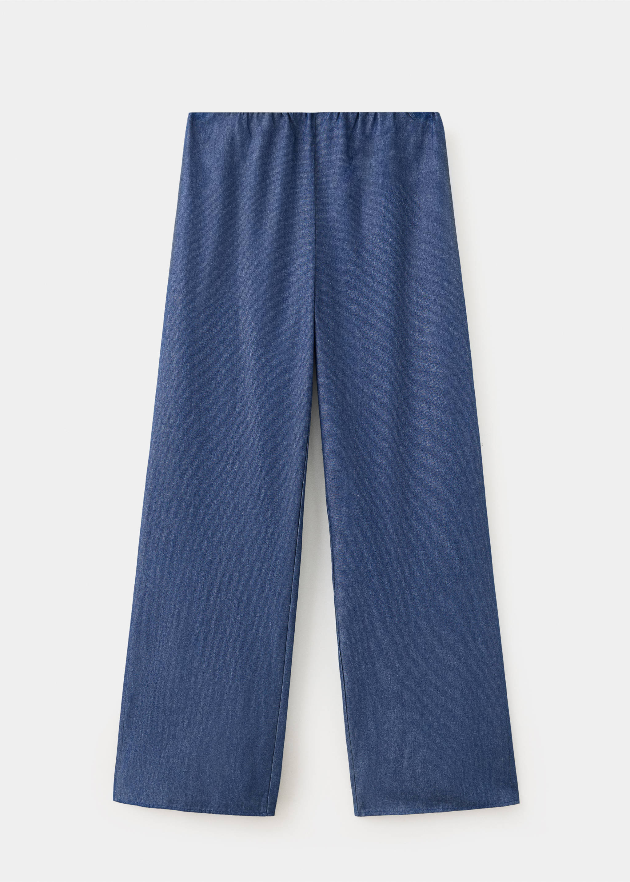 Pantalon droit satiné - Article sans modèle, Bleu. Ref: 37074471-00.