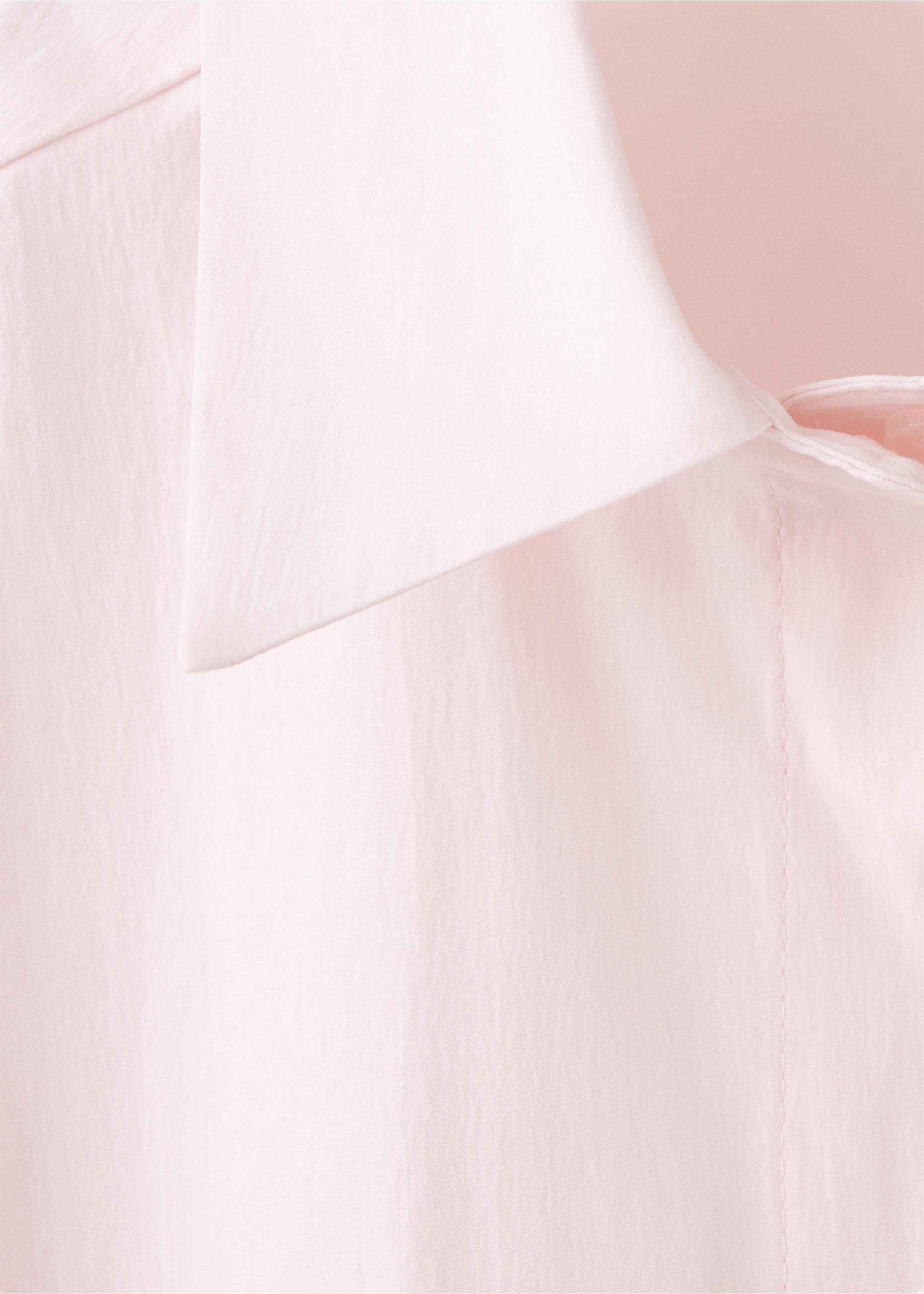 Cotton shirt with hidden buttons - Details of the article 8, Pink. Ref: 37074472-00.