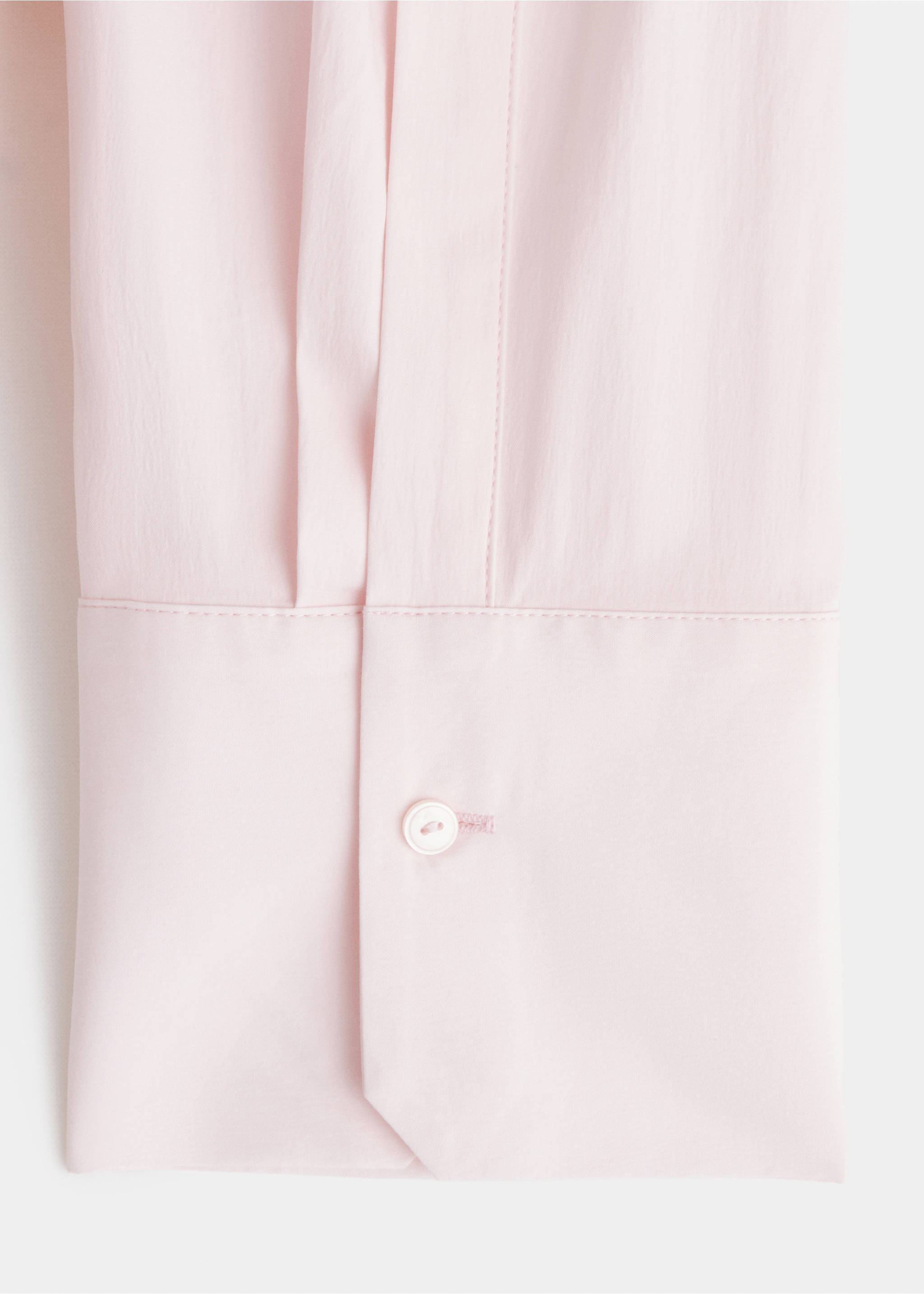 Cotton shirt with hidden buttons - Details of the article 0, Pink. Ref: 37074472-00.