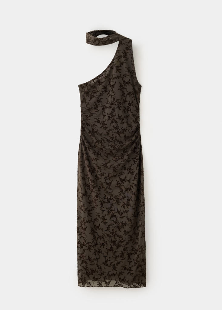 Devoré dress with tie detail - thumbnail 4