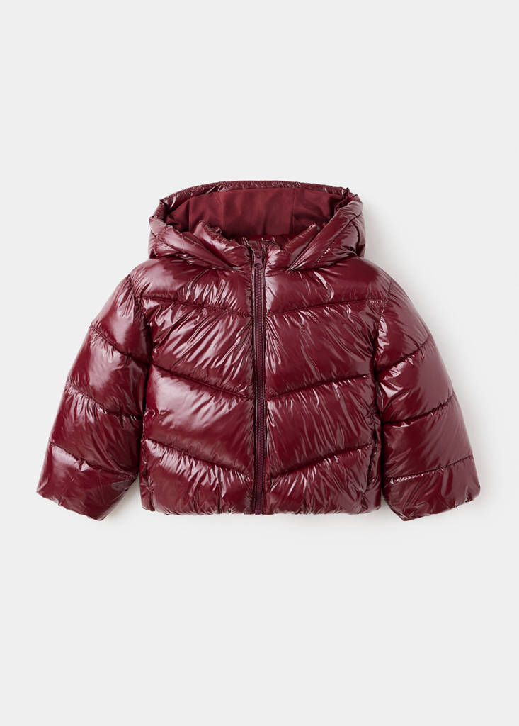 Shiny quilted anorak — Cherry