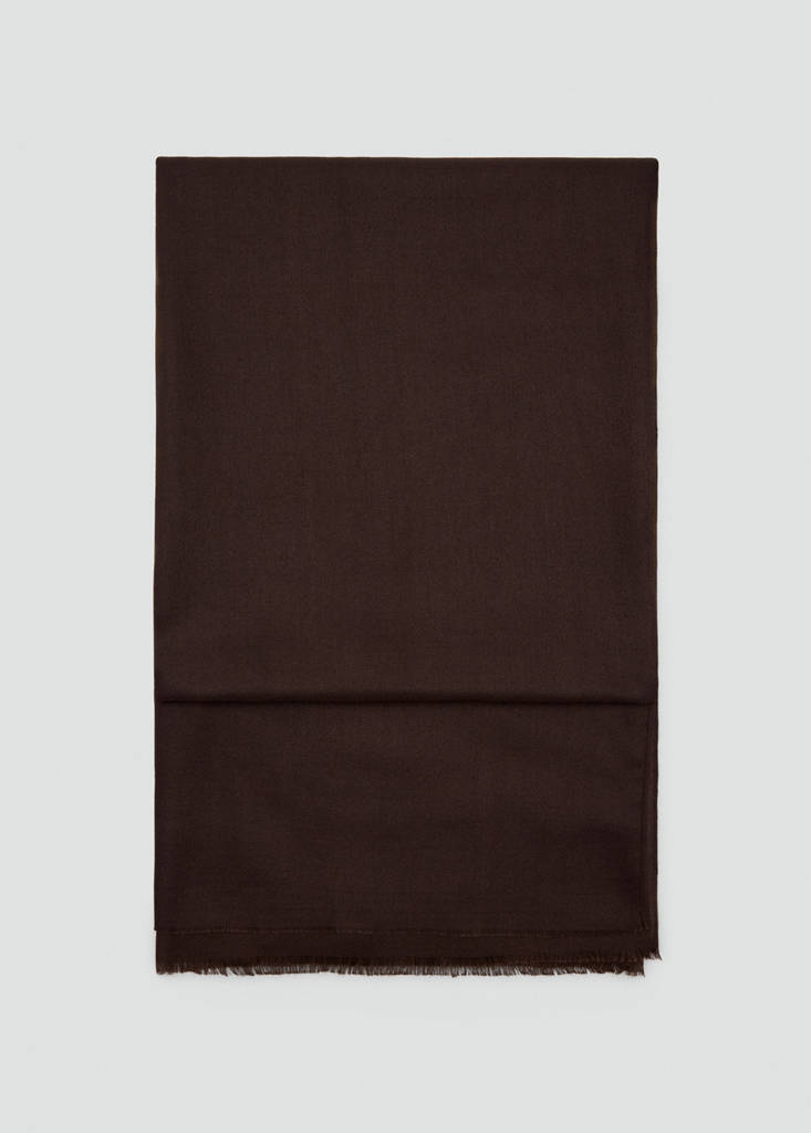 Frayed edge scarf — Chocolate