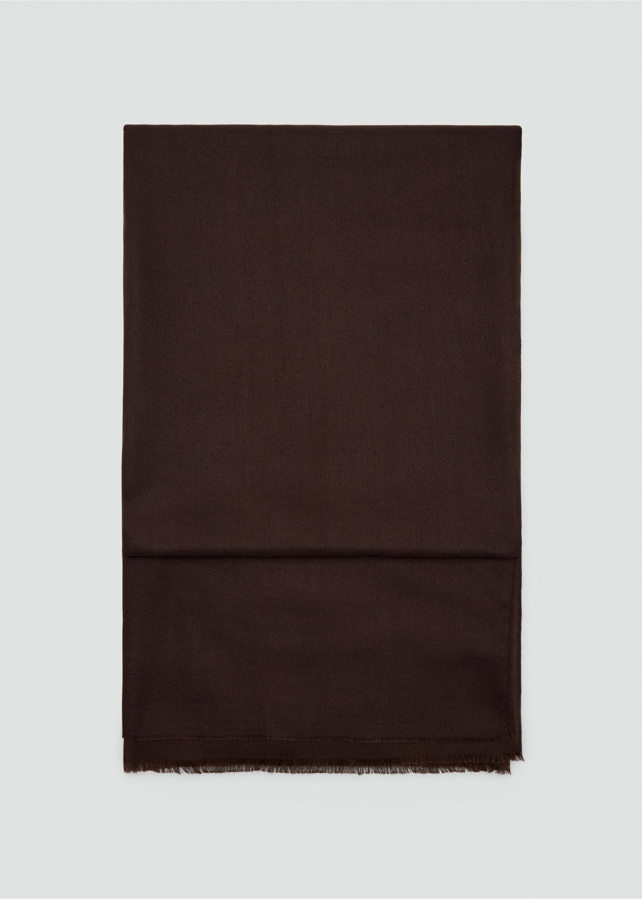 Frayed edge scarf - Article without model, Chocolate. Ref: 37074775-00.
