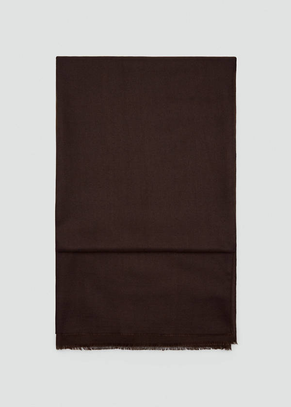 Frayed edge scarf — Chocolate