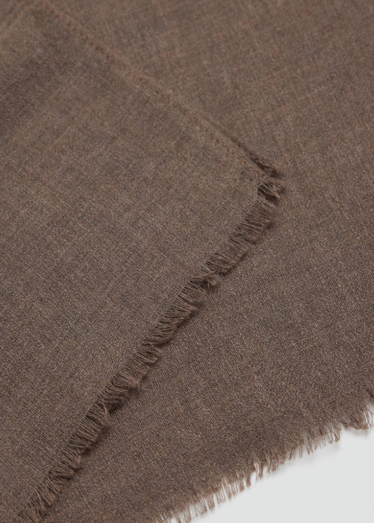 Frayed edge scarf — Medium Brown