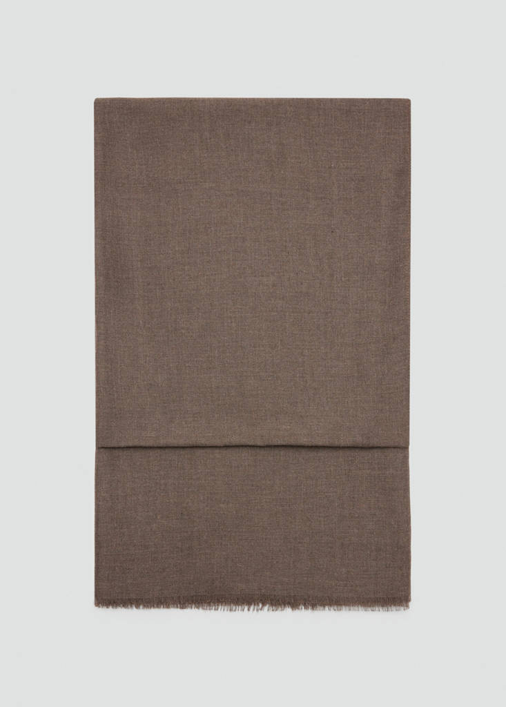 Frayed edge scarf — Medium Brown