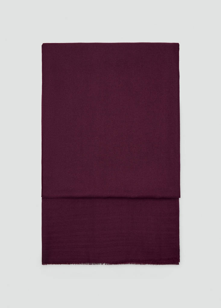 Frayed edge scarf — Burgundy