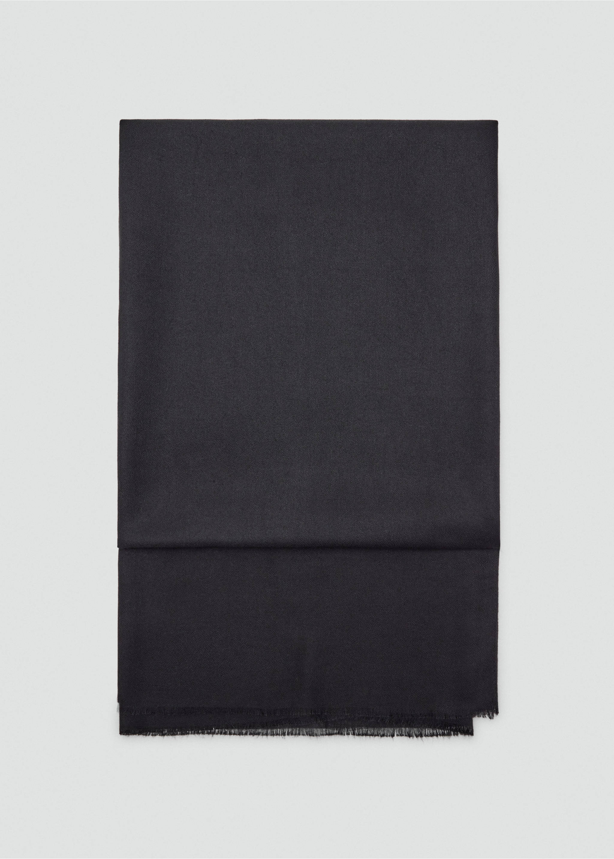 Frayed edge scarf - Article without model, Black. Ref: 37074775-00.
