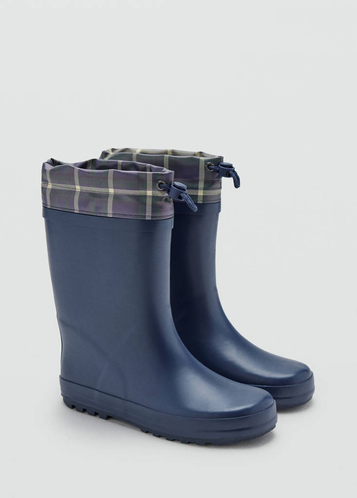 Check-detail checked rain boots