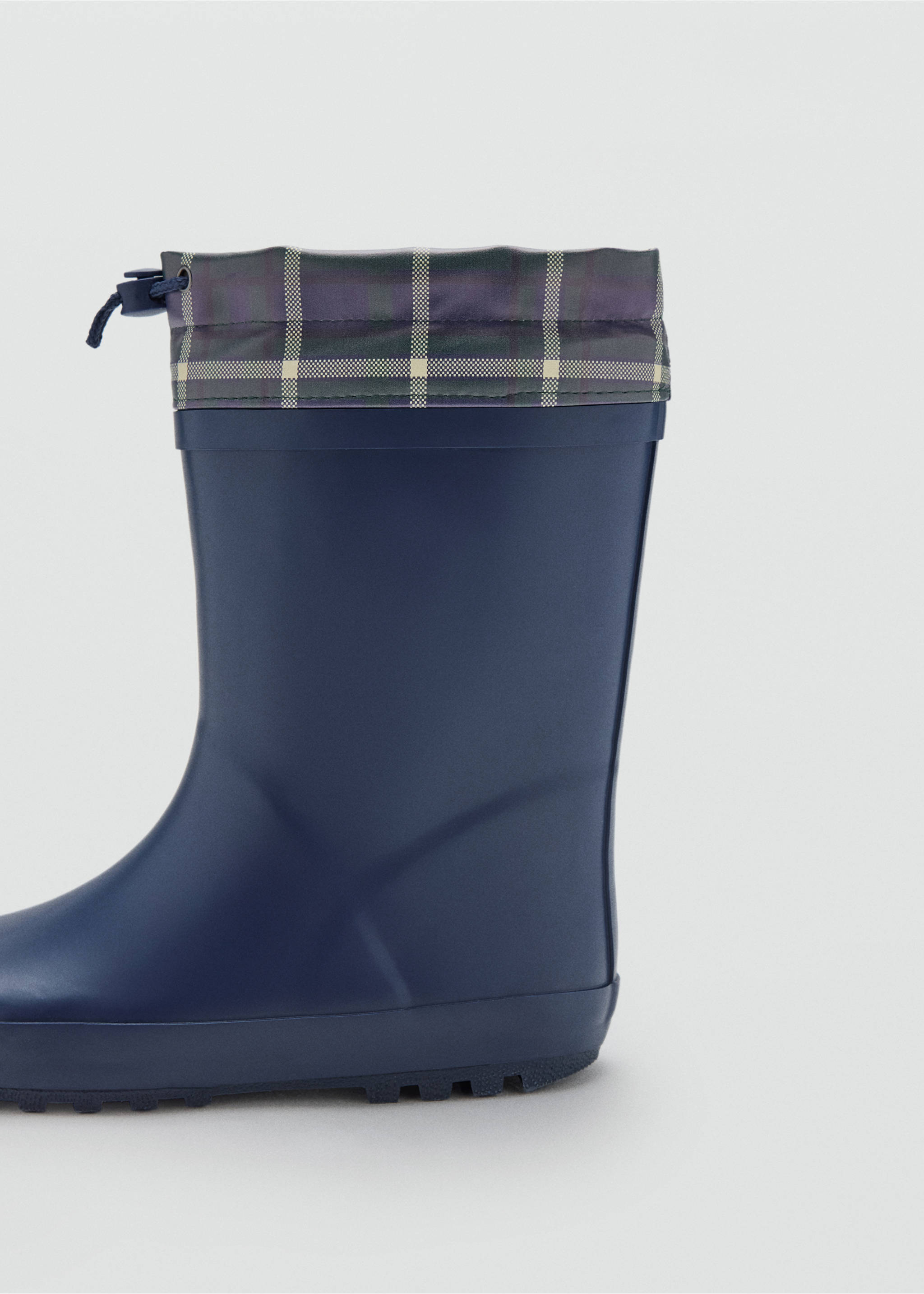 Check-detail checked rain boots - Details of the article 1, Navy. Ref: 37074776-00.