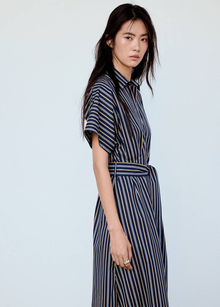 Striped shirt dress — Navy