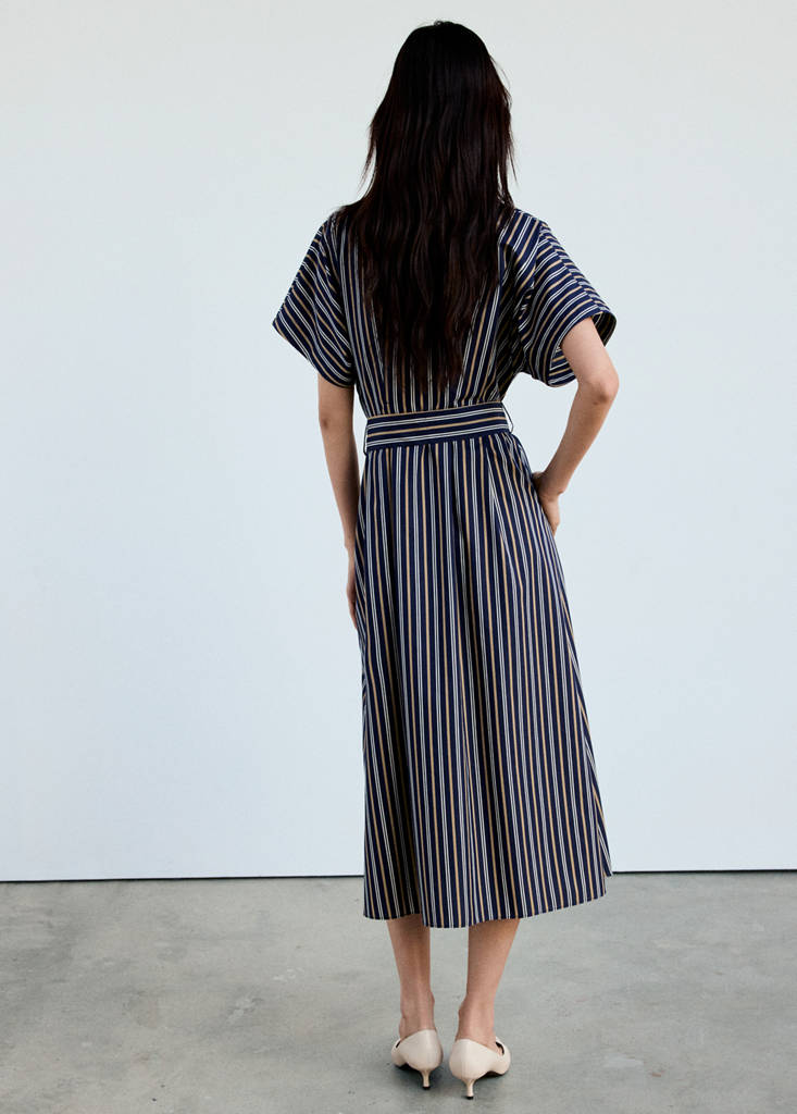 Striped shirt dress — Navy