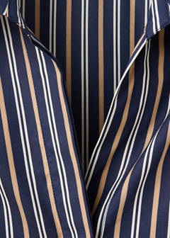 Striped shirt dress — Navy 10