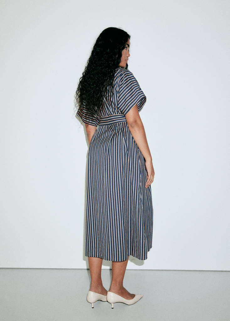 Striped shirt dress — Navy