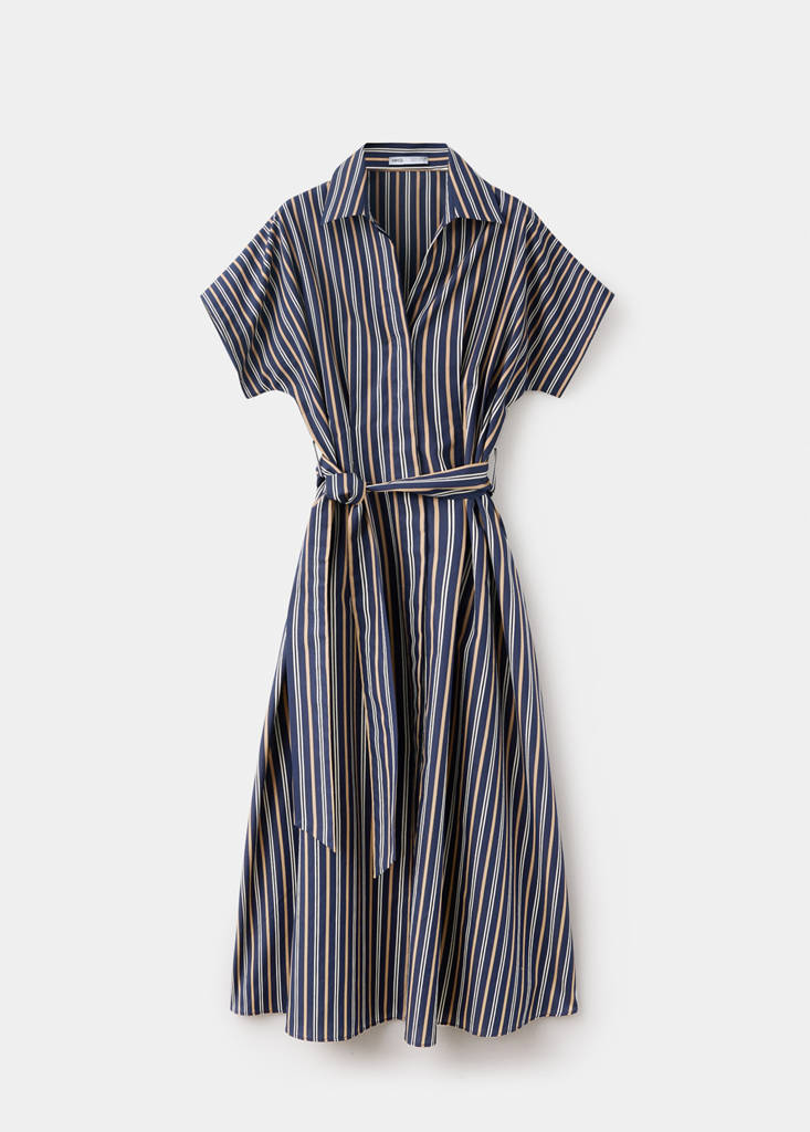 Striped shirt dress — Navy