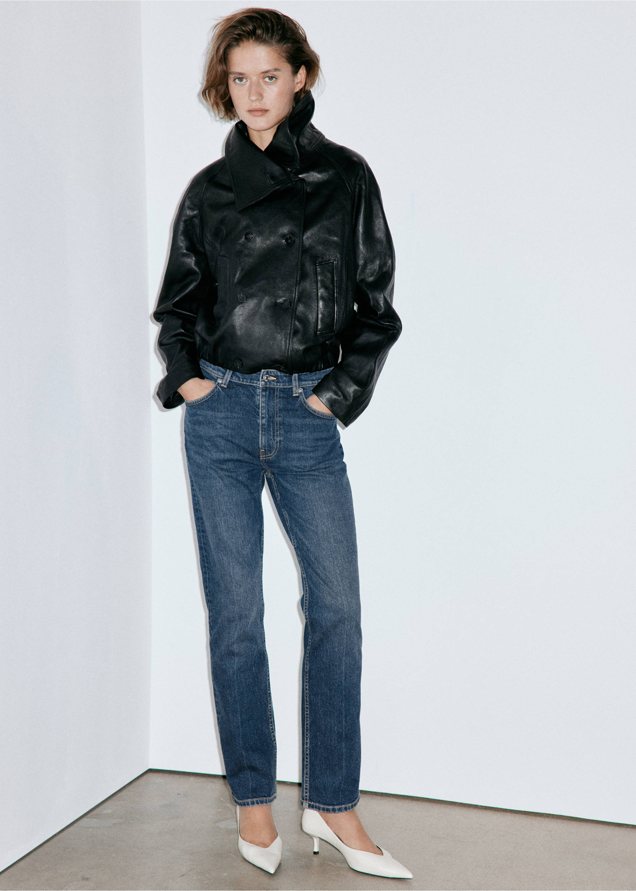 Slim-fit high-waist jeans - General plane, Dark Blue. Ref: 37074779-00.