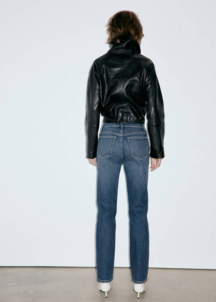 Slim-fit high-waist jeans — Dark Blue