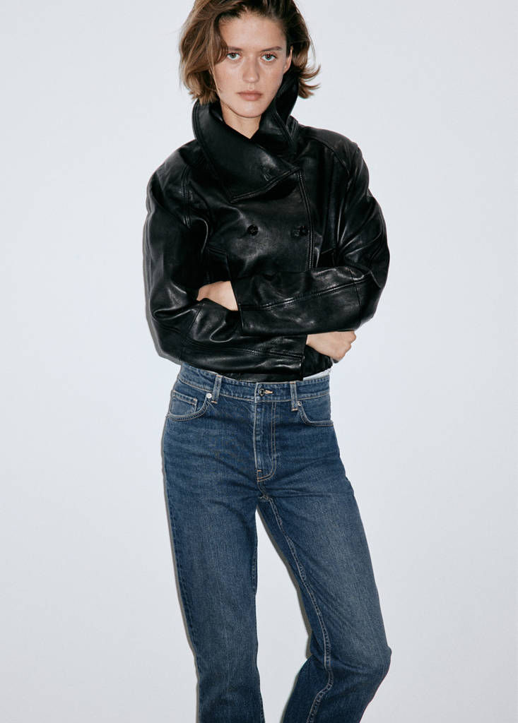 Slim-fit high-waist jeans — Dark Blue