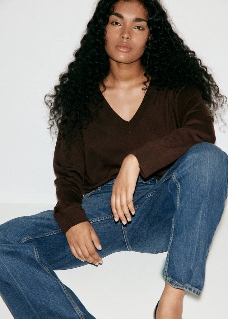 Slim-fit high-waist jeans — Dark Blue
