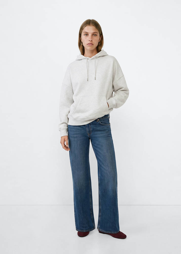 Hoodie with embroidery detail — Light Heather Grey