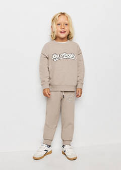 Jogger trousers with printed detail — Sand 2
