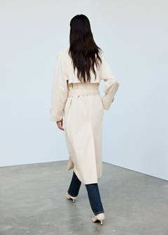 Long funnel neck belted trench coat — Off White 3